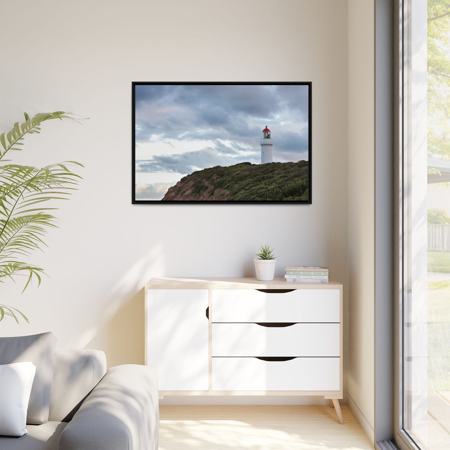 Cape Schank Lighthouse on a Winter Morning 6287 - Framed Canvas Print