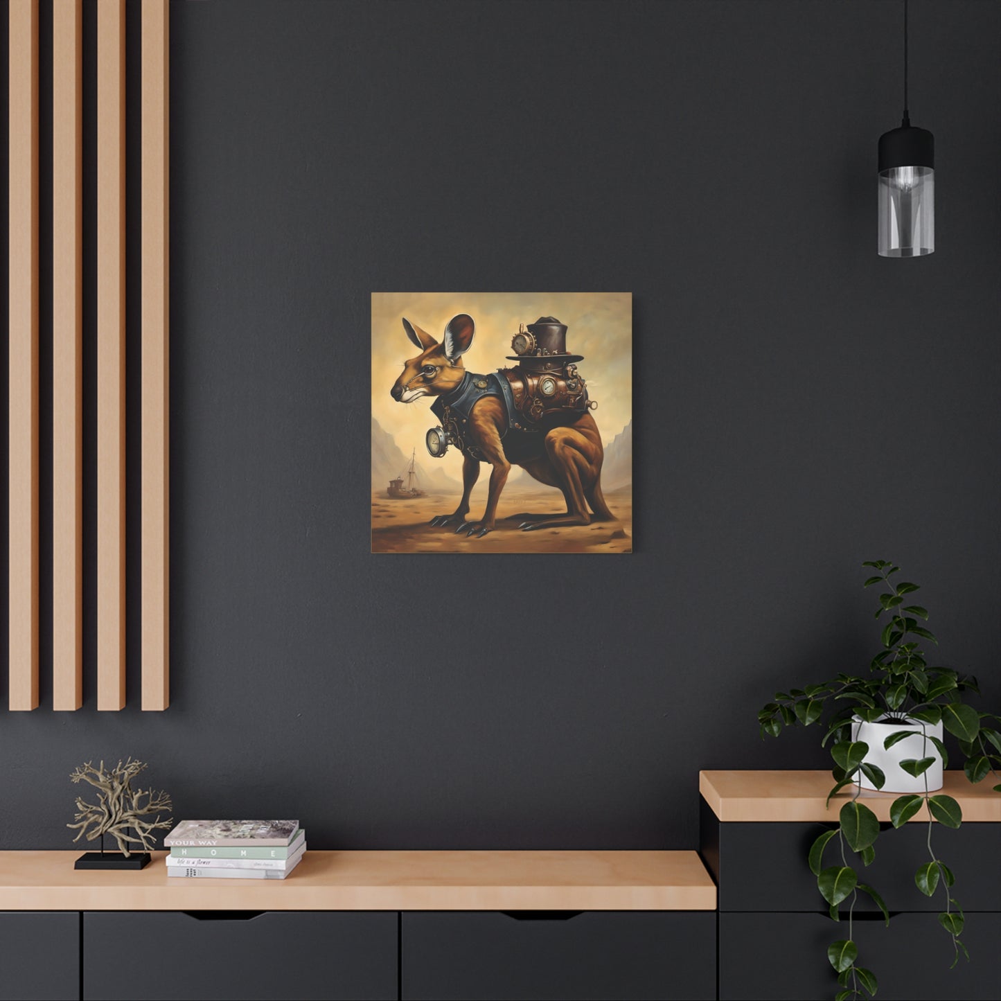 Steampunk Kangaroo 2 - Thick Matte Canvas Print