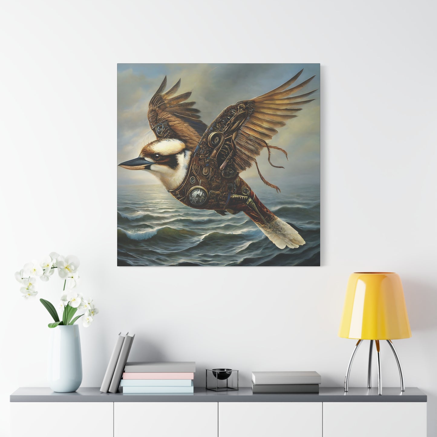 Steampunk Kookaburra 13 - Thick Matte Canvas Print