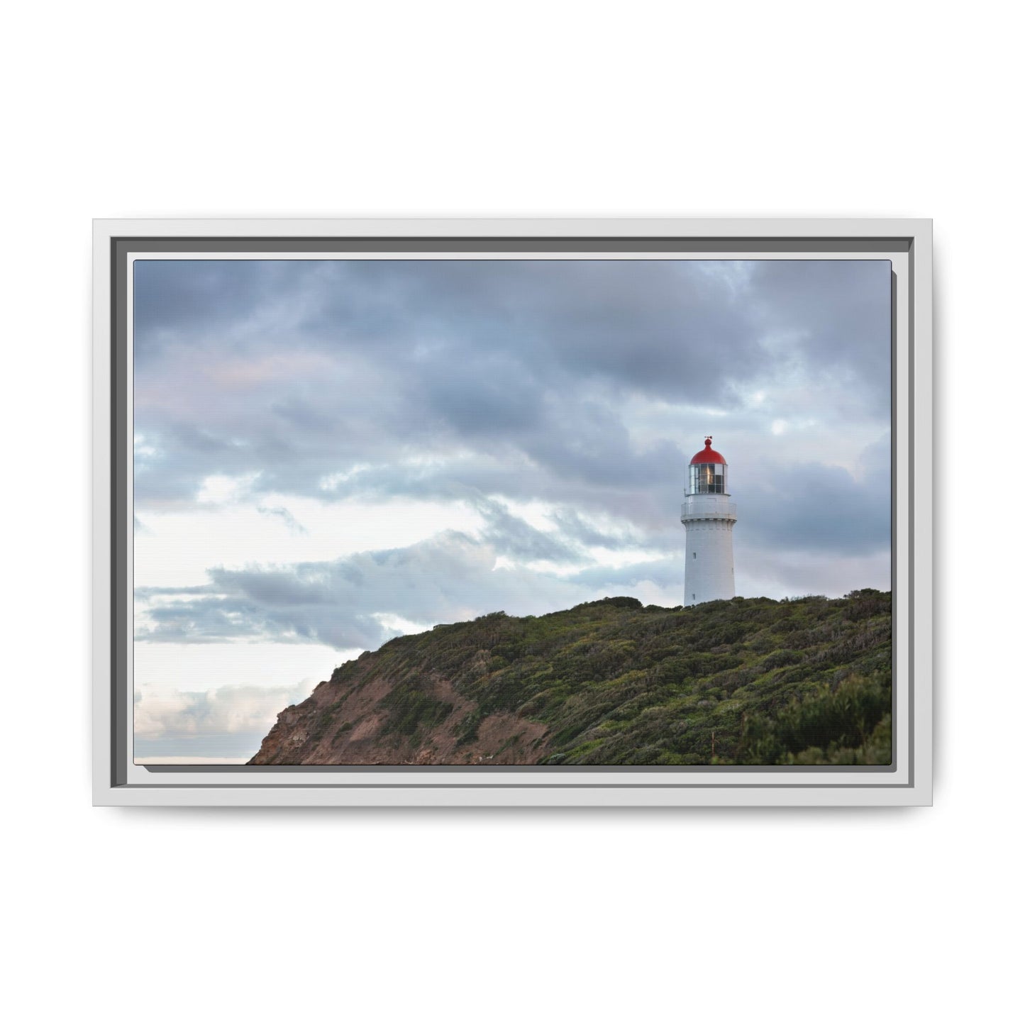 Cape Schank Lighthouse on a Winter Morning 6287 - Framed Canvas Print