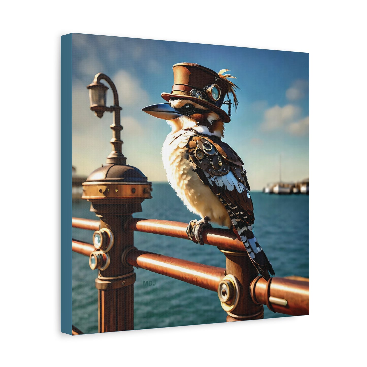 Steampunk Kookaburra 10 - Thick Matte Canvas Print