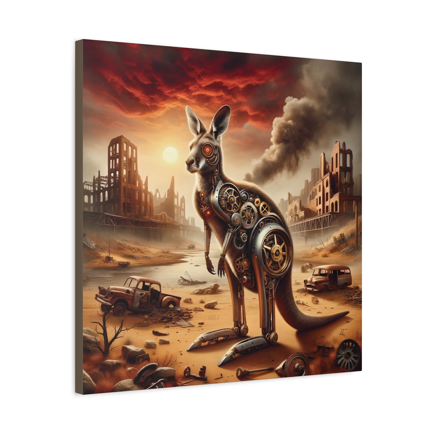 Steampunk Kangaroo 15 - Thick Matte Canvas Print