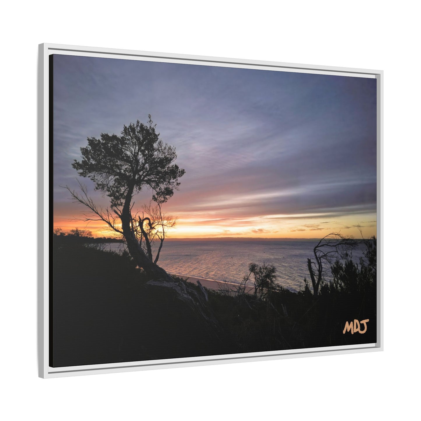 A Tranquil Evening: The Sunset Over Cowes | Framed Canvas