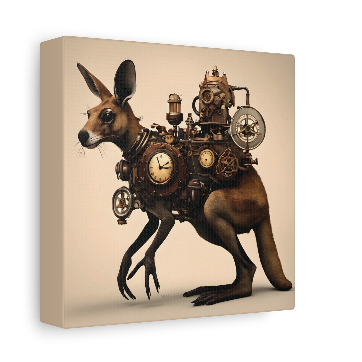 Steampunk Kangaroo 1 - Thick Matte Canvas Print