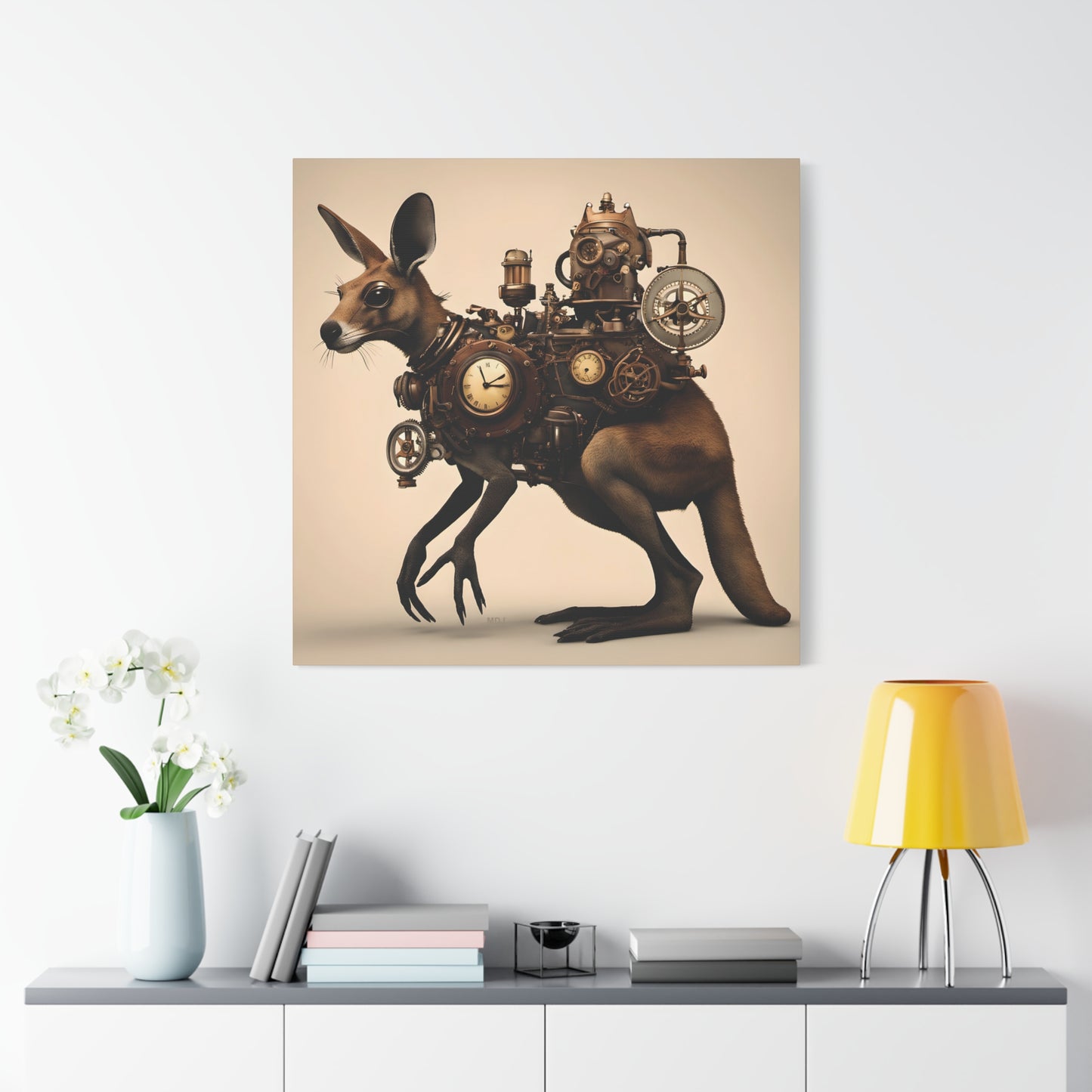 Steampunk Kangaroo 1 - Thick Matte Canvas Print