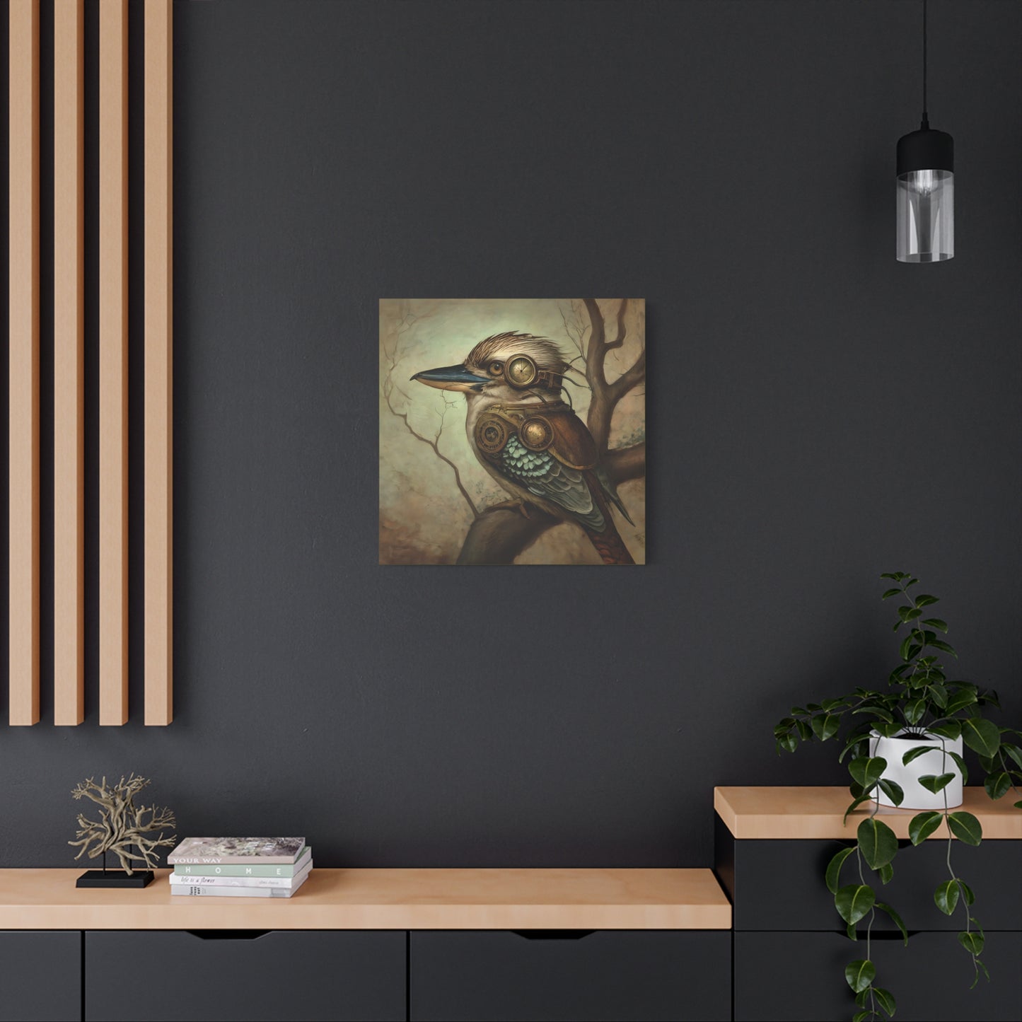 Steampunk Kookaburra 12 - Thick Matte Canvas Print