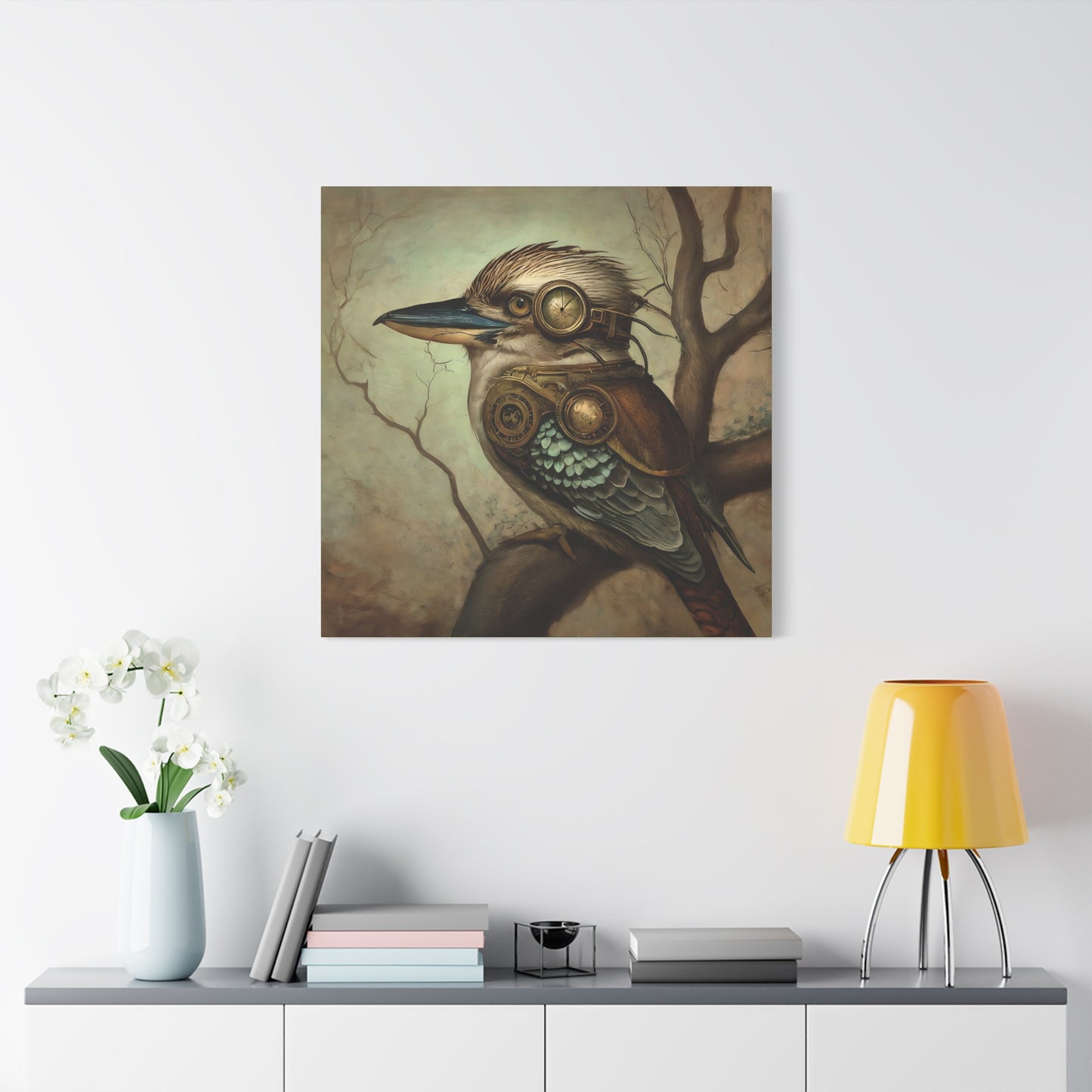 Steampunk Kookaburra 12 - Thick Matte Canvas Print