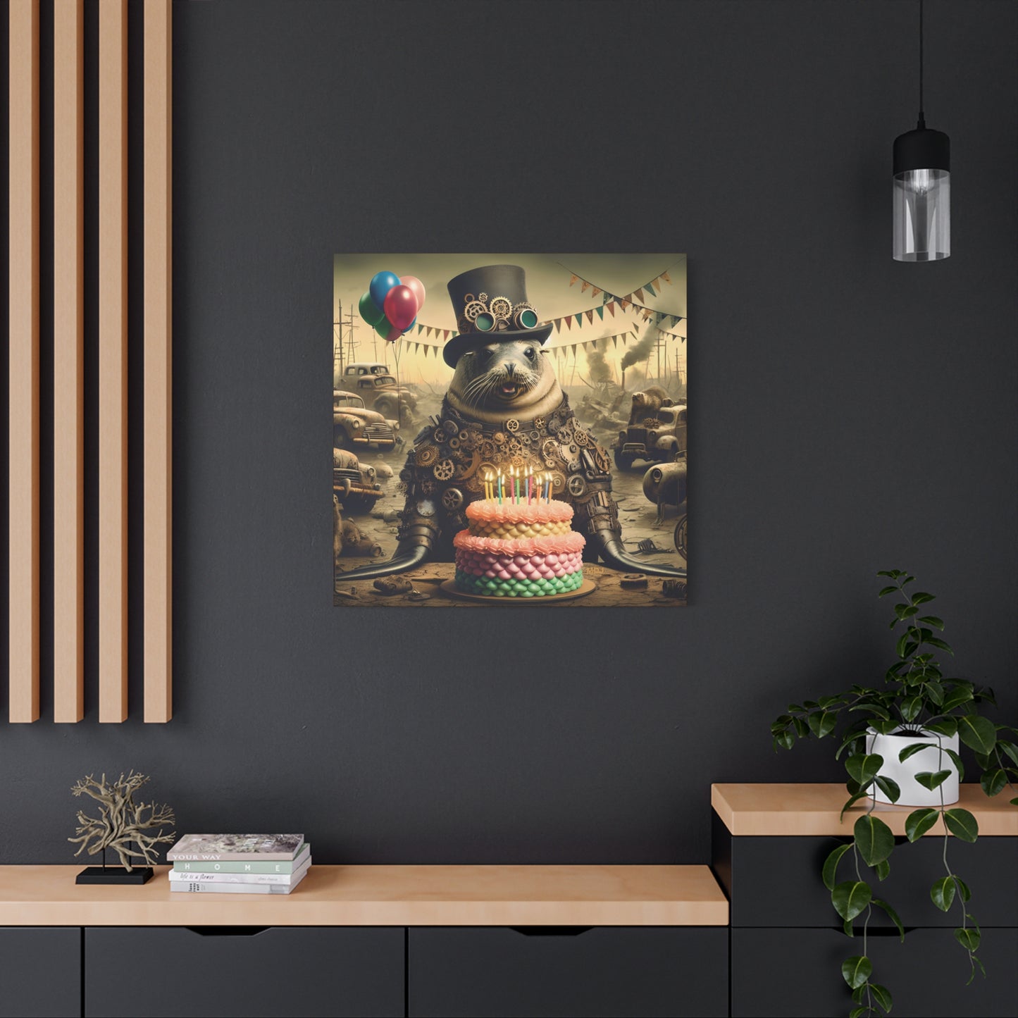 Steampunk Seal 11 - Thick Matte Canvas Print