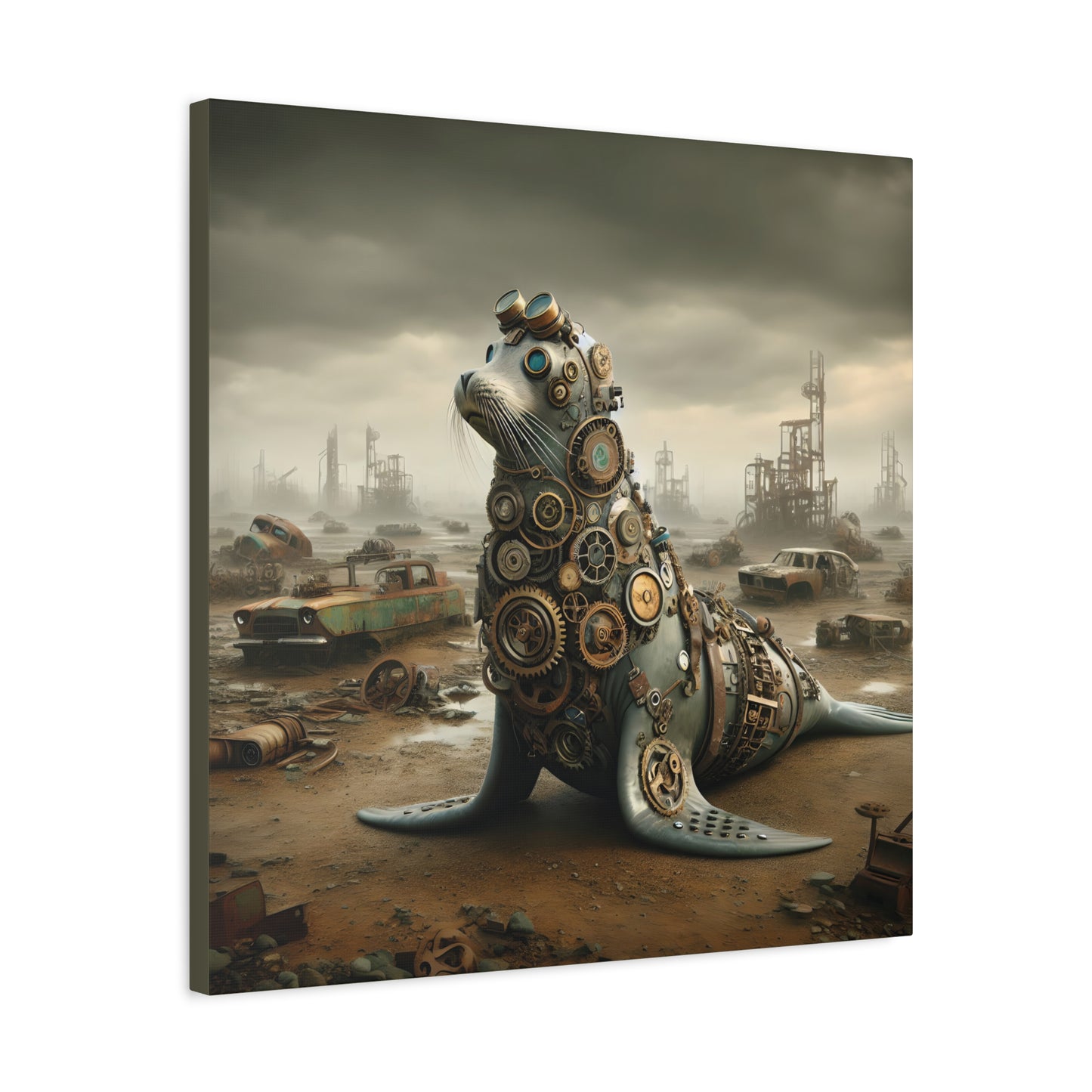 Steampunk Seal 8 - Thick Matte Canvas Print