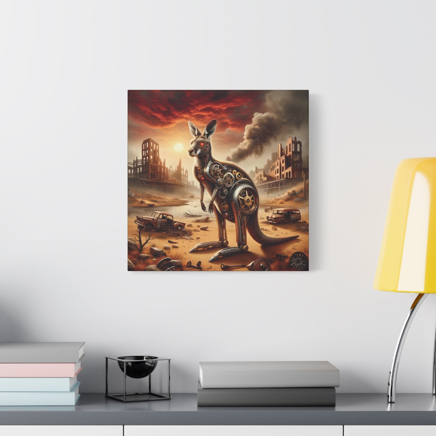 Steampunk Kangaroo 15 - Thick Matte Canvas Print