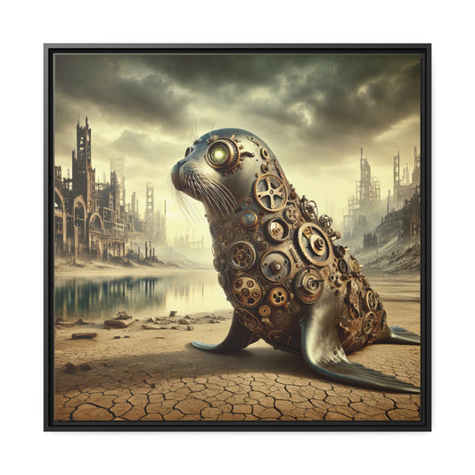 Steampunk Seal 10 - Thick Matte Canvas Print, Black Frame