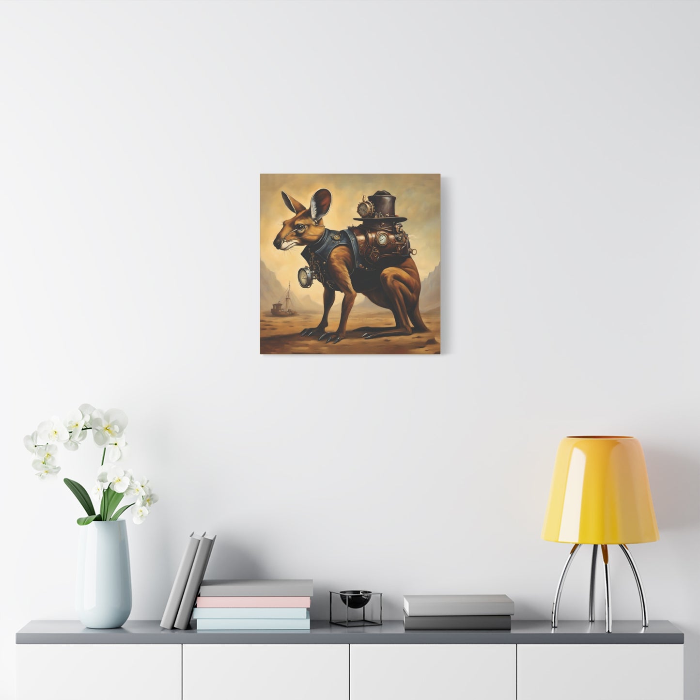 Steampunk Kangaroo 2 - Thick Matte Canvas Print