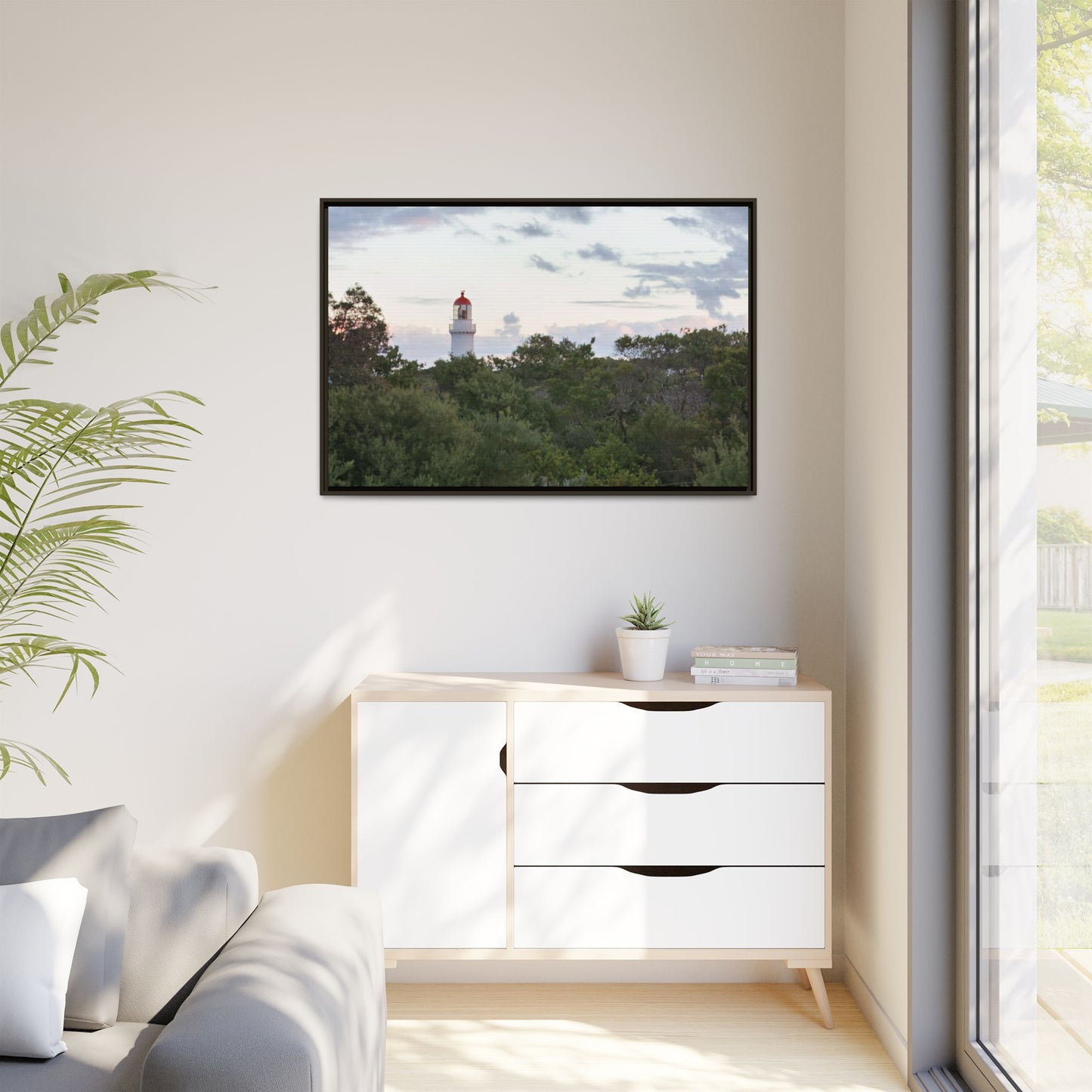 Cape Schank Lighthouse on a Winter Morning 6279 - Framed Canvas Print