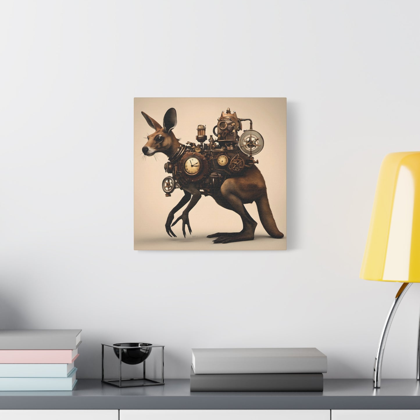 Steampunk Kangaroo 1 - Thick Matte Canvas Print