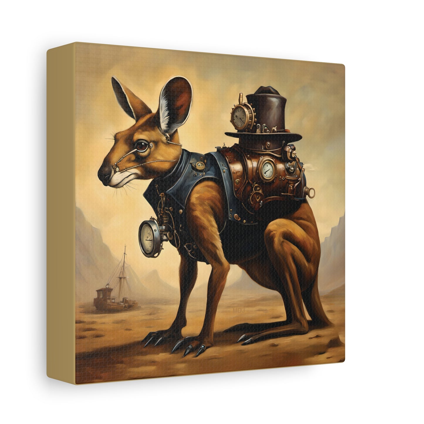 Steampunk Kangaroo 2 - Thick Matte Canvas Print