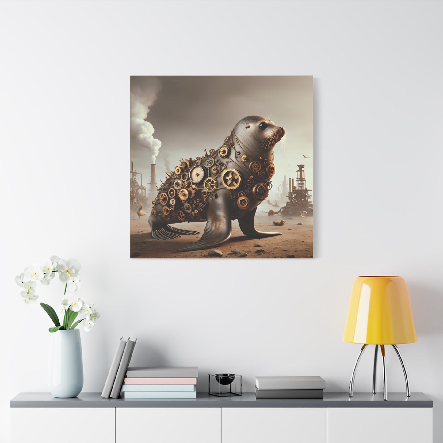 Steampunk Seal 7 - Thick Matte Canvas Print