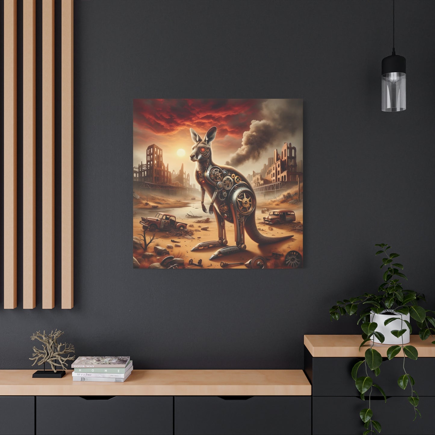 Steampunk Kangaroo 15 - Thick Matte Canvas Print