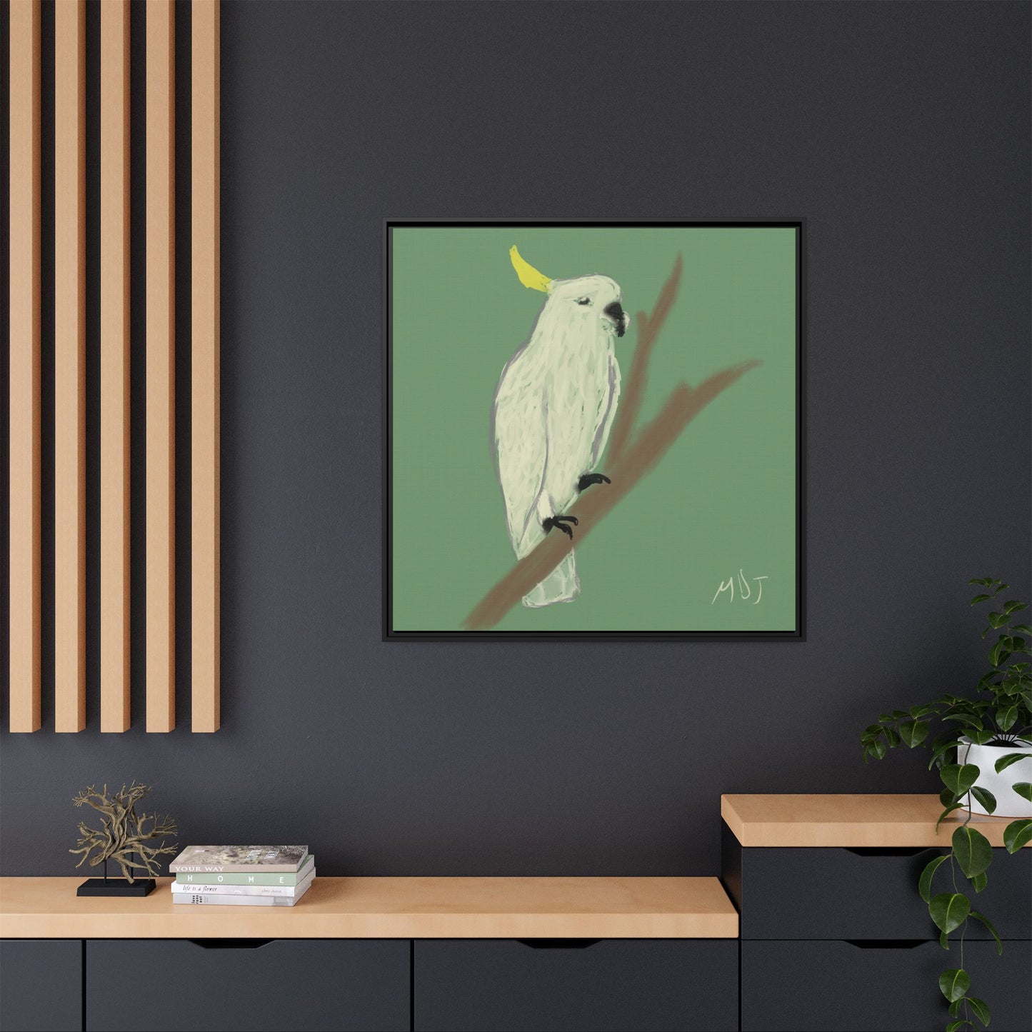 Cockatoo Charm - Framed Canvas Print