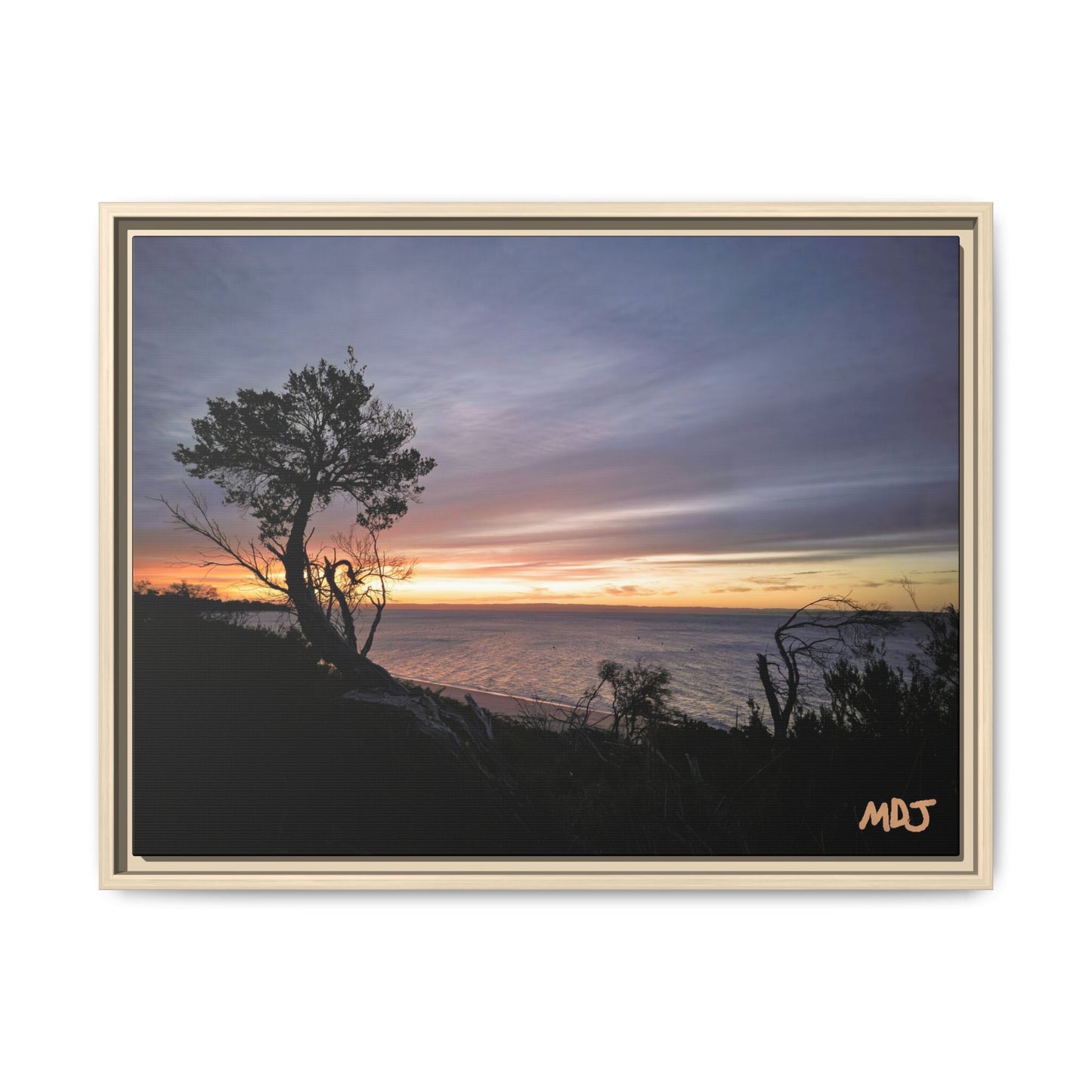A Tranquil Evening: The Sunset Over Cowes | Framed Canvas