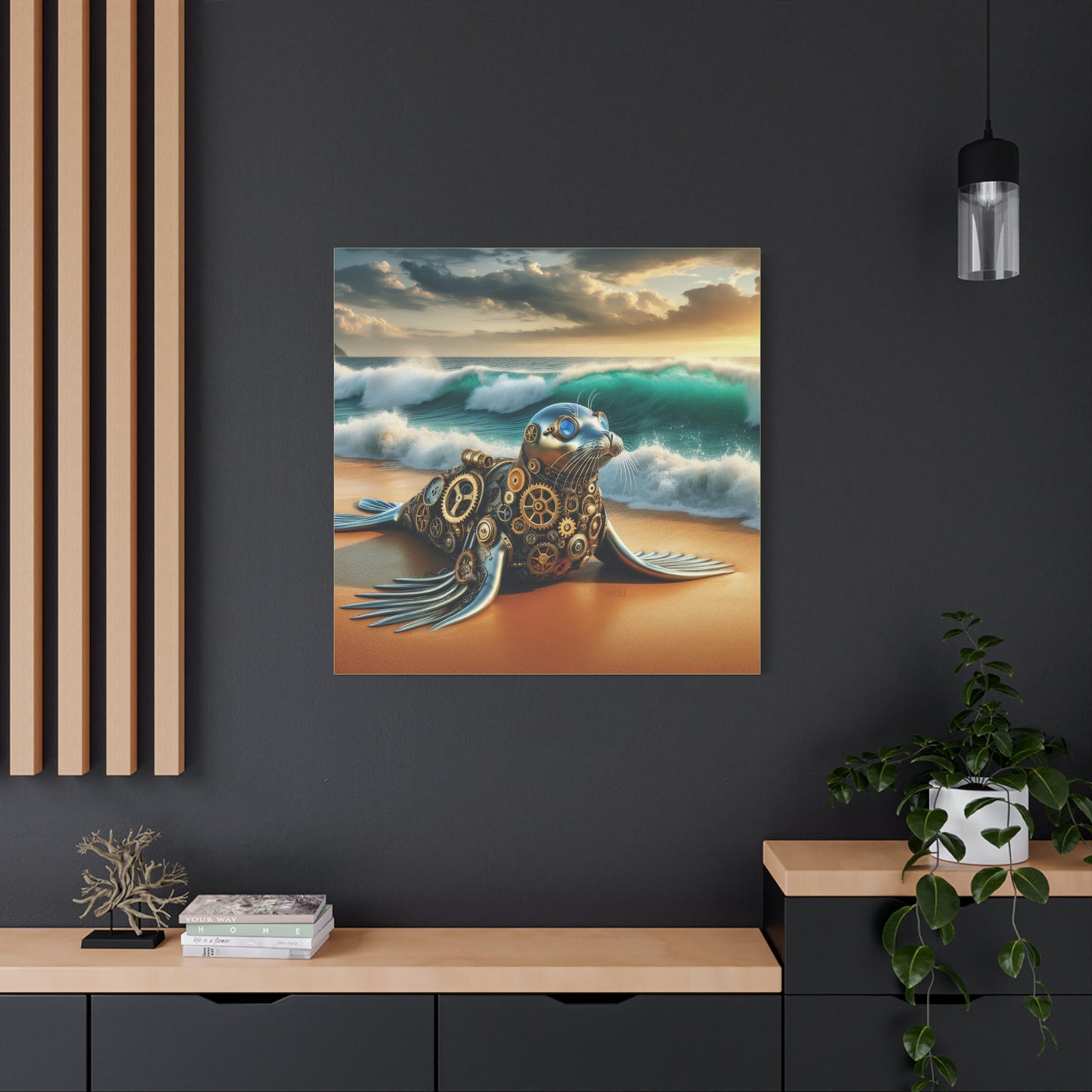 Steampunk Seal 9 - Thick Matte Canvas Print