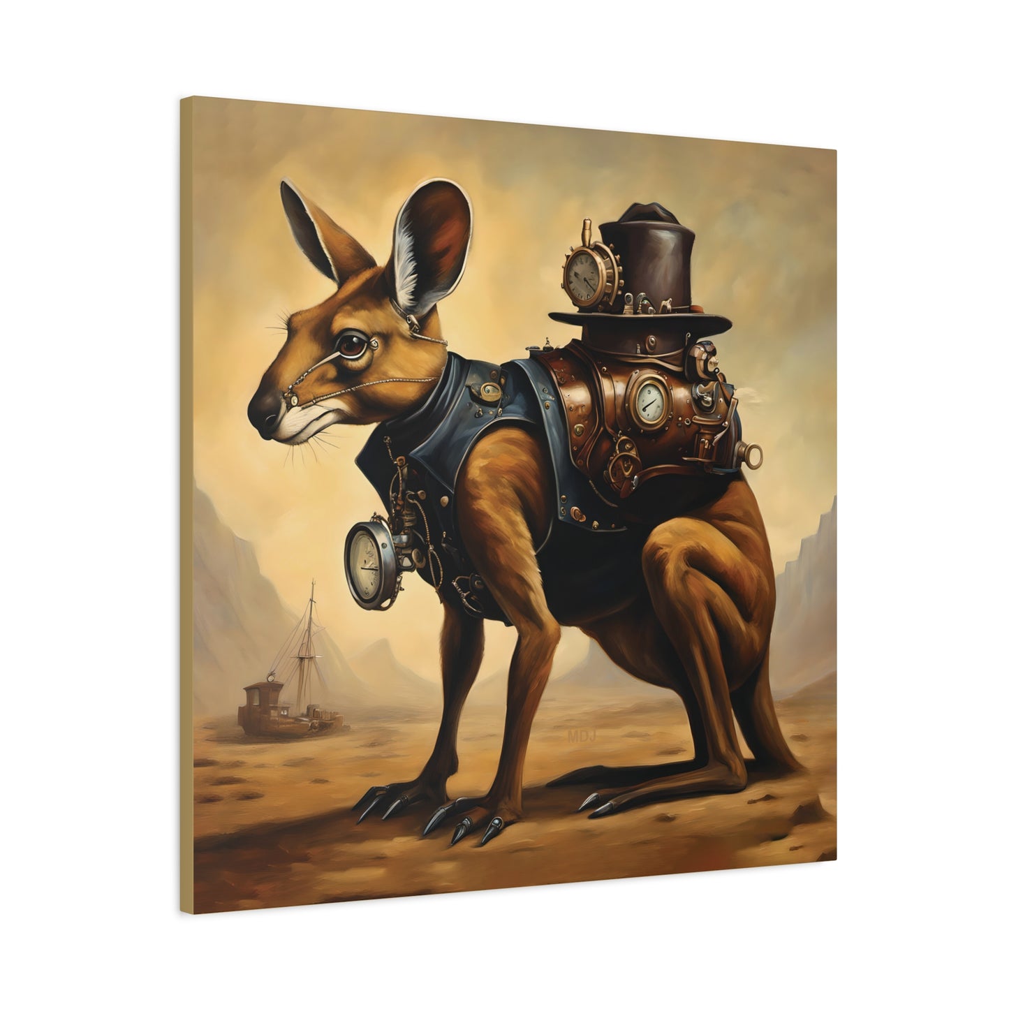 Steampunk Kangaroo 2 - Thick Matte Canvas Print