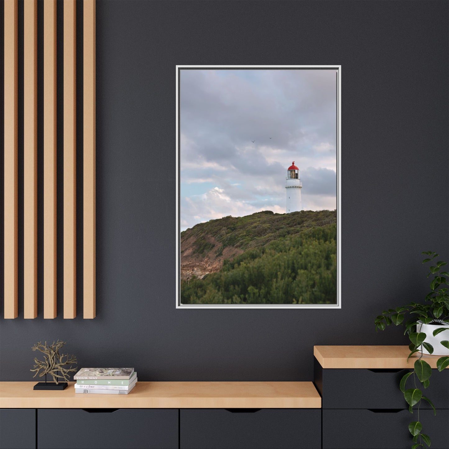 Cape Schank Lighthouse in Winter Light 6286 - Thick Matte Canvas Print, Framed