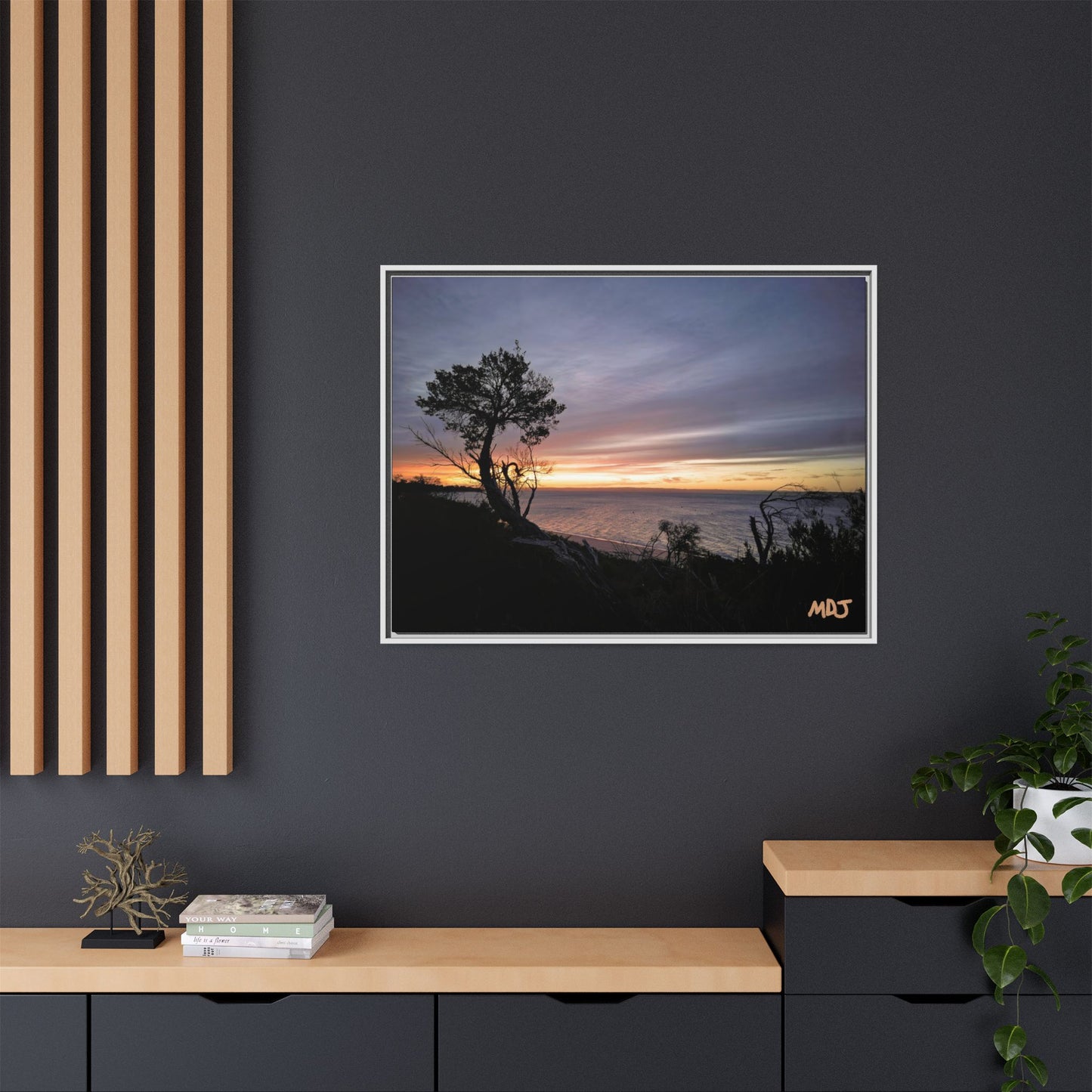 A Tranquil Evening: The Sunset Over Cowes | Framed Canvas