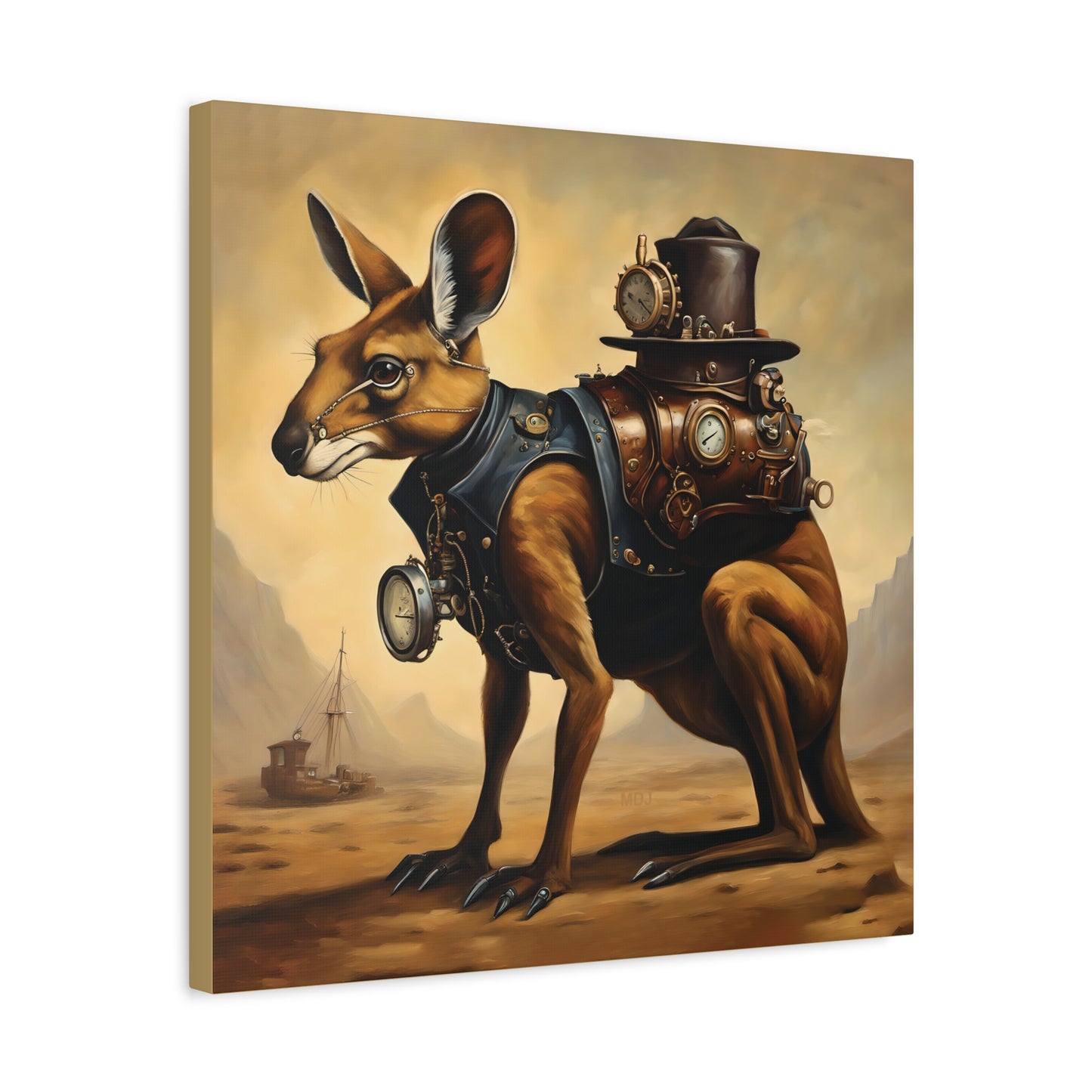 Steampunk Kangaroo 2 - Thick Matte Canvas Print