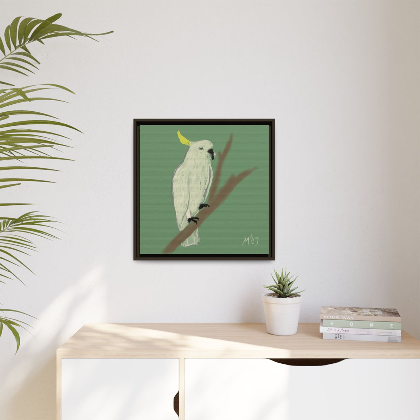 Cockatoo Charm - Framed Canvas Print
