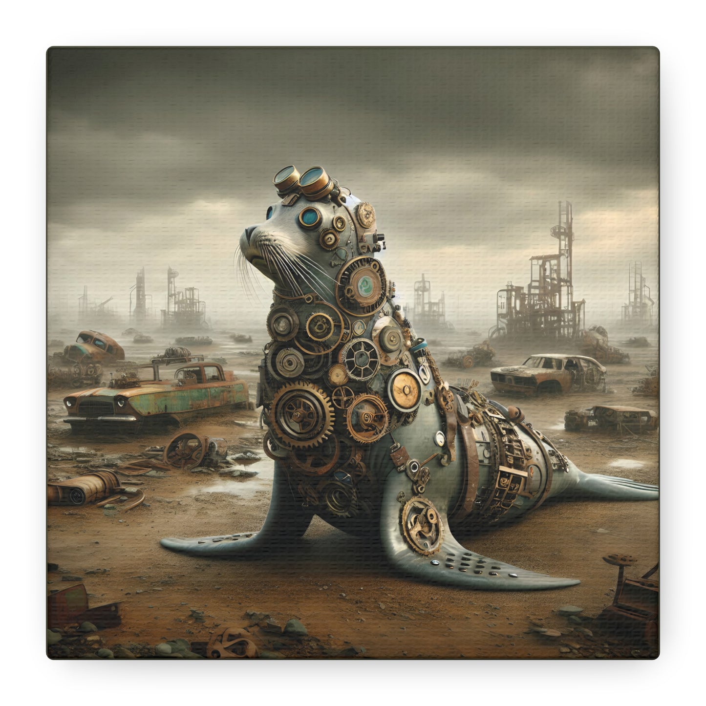 Steampunk Seal 8 - Thick Matte Canvas Print