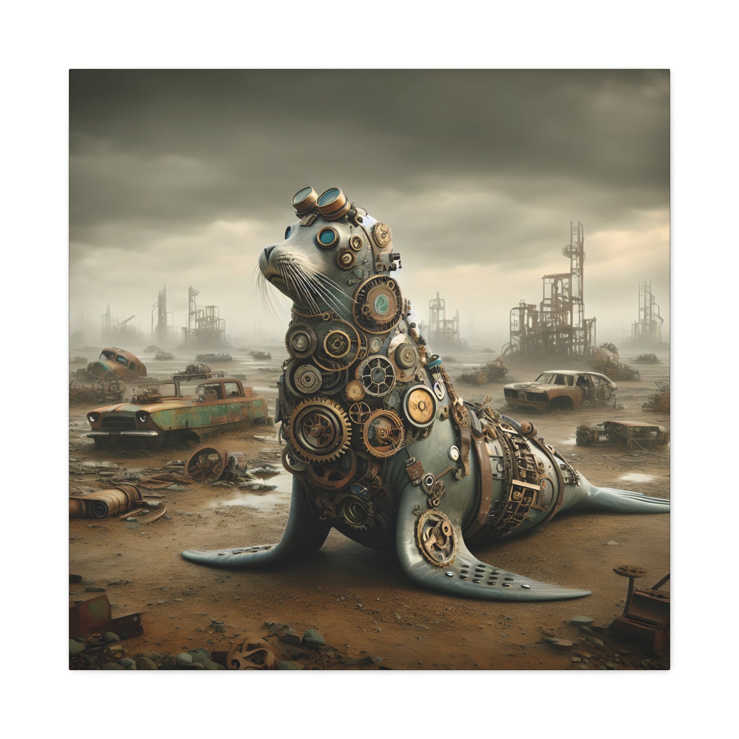 Steampunk Seal 8 - Thick Matte Canvas Print