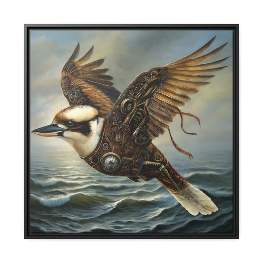 Steampunk Kookaburra 13 - Thick Matte Canvas Print, Black Frame