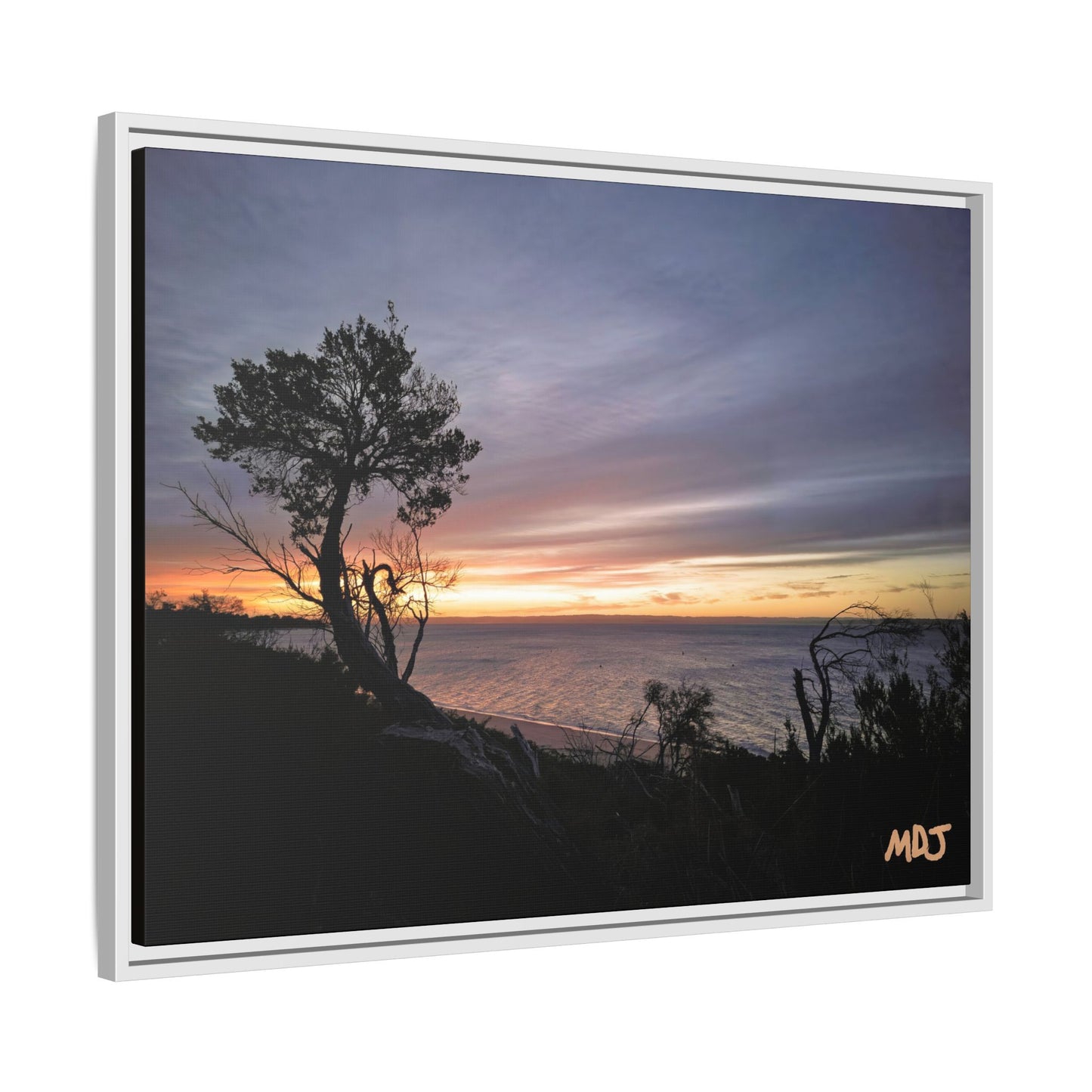 A Tranquil Evening: The Sunset Over Cowes | Framed Canvas