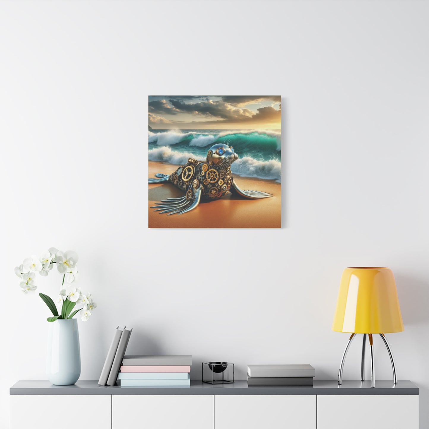 Steampunk Seal 9 - Thick Matte Canvas Print