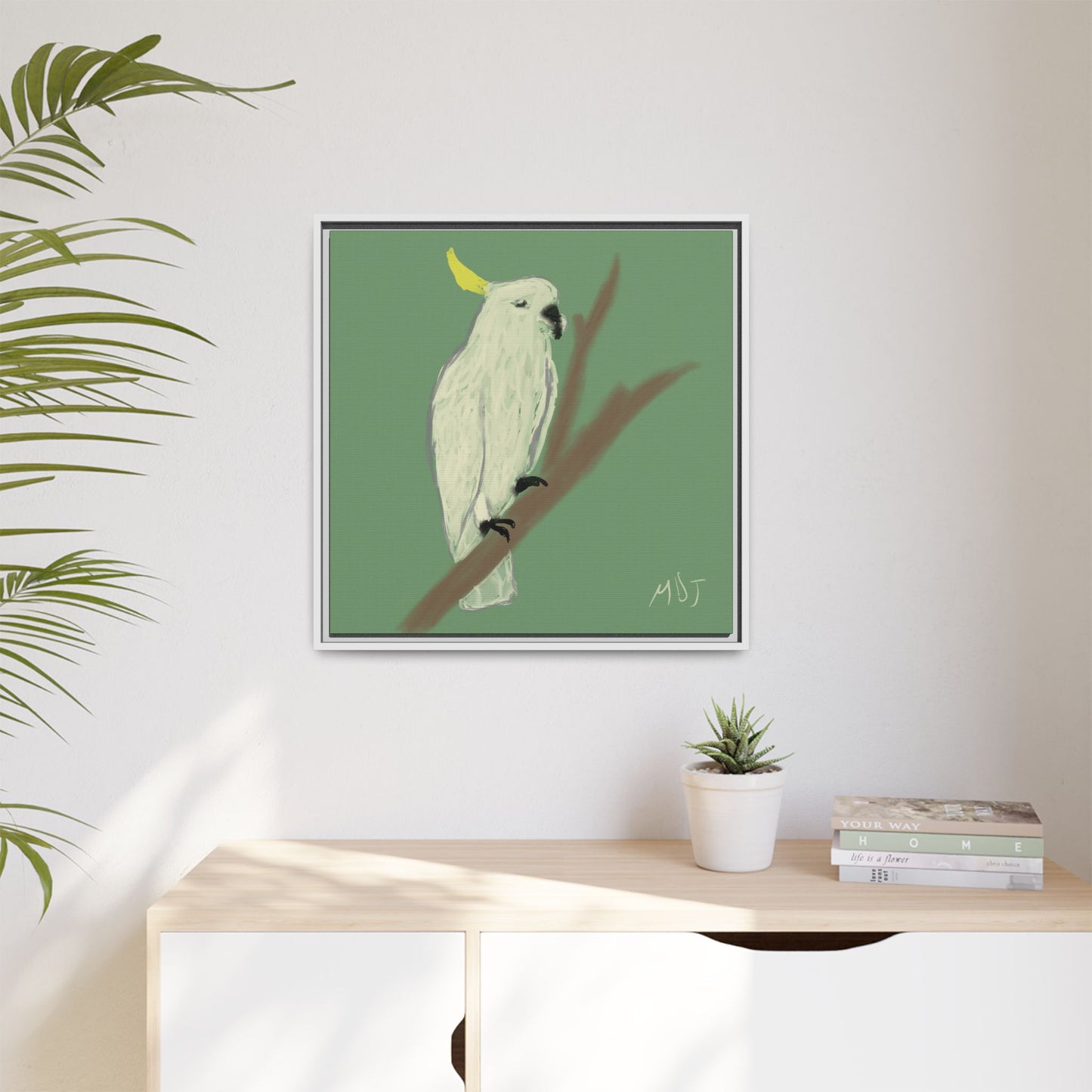 Cockatoo Charm - Framed Canvas Print