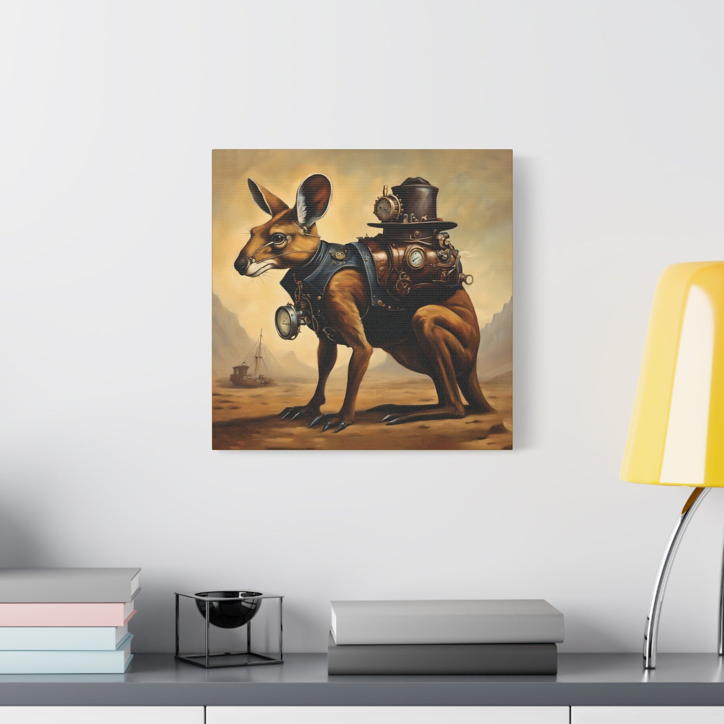 Steampunk Kangaroo 2 - Thick Matte Canvas Print