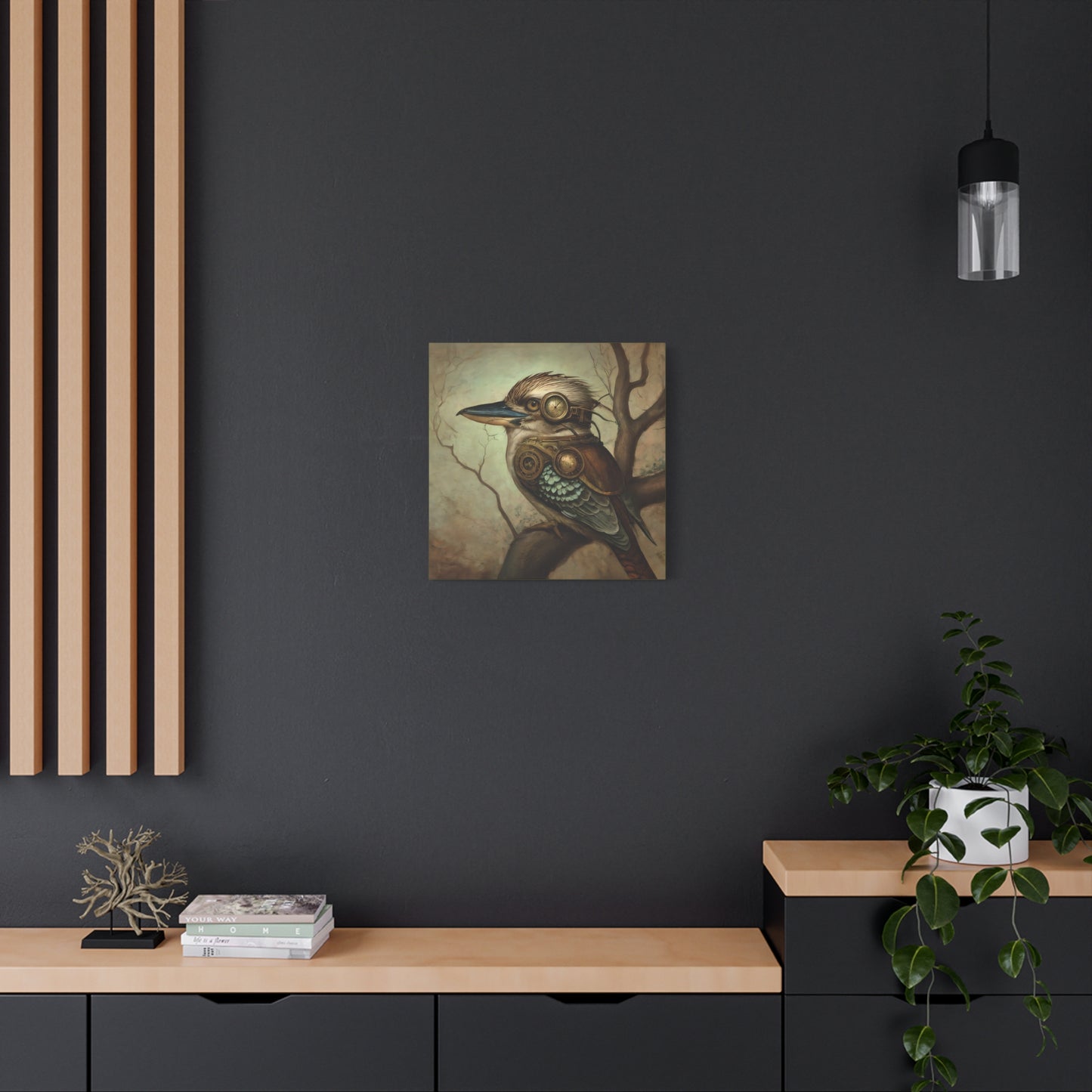 Steampunk Kookaburra 12 - Thick Matte Canvas Print