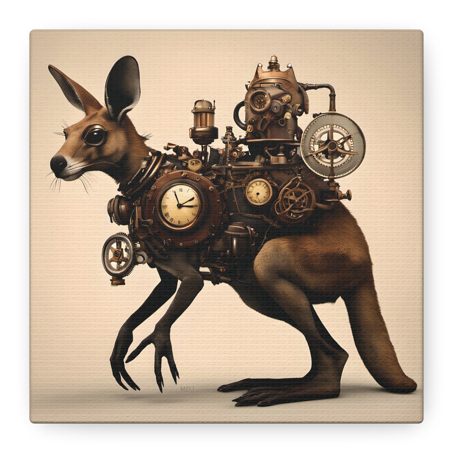 Steampunk Kangaroo 1 - Thick Matte Canvas Print