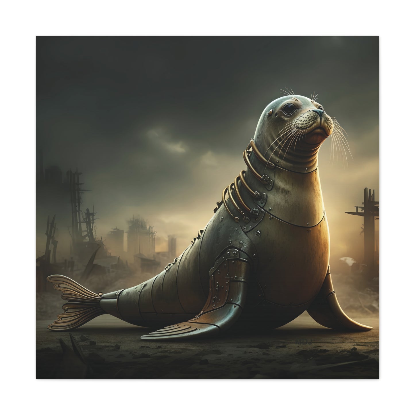 Steampunk Seal 12 - Thick Matte Canvas Print