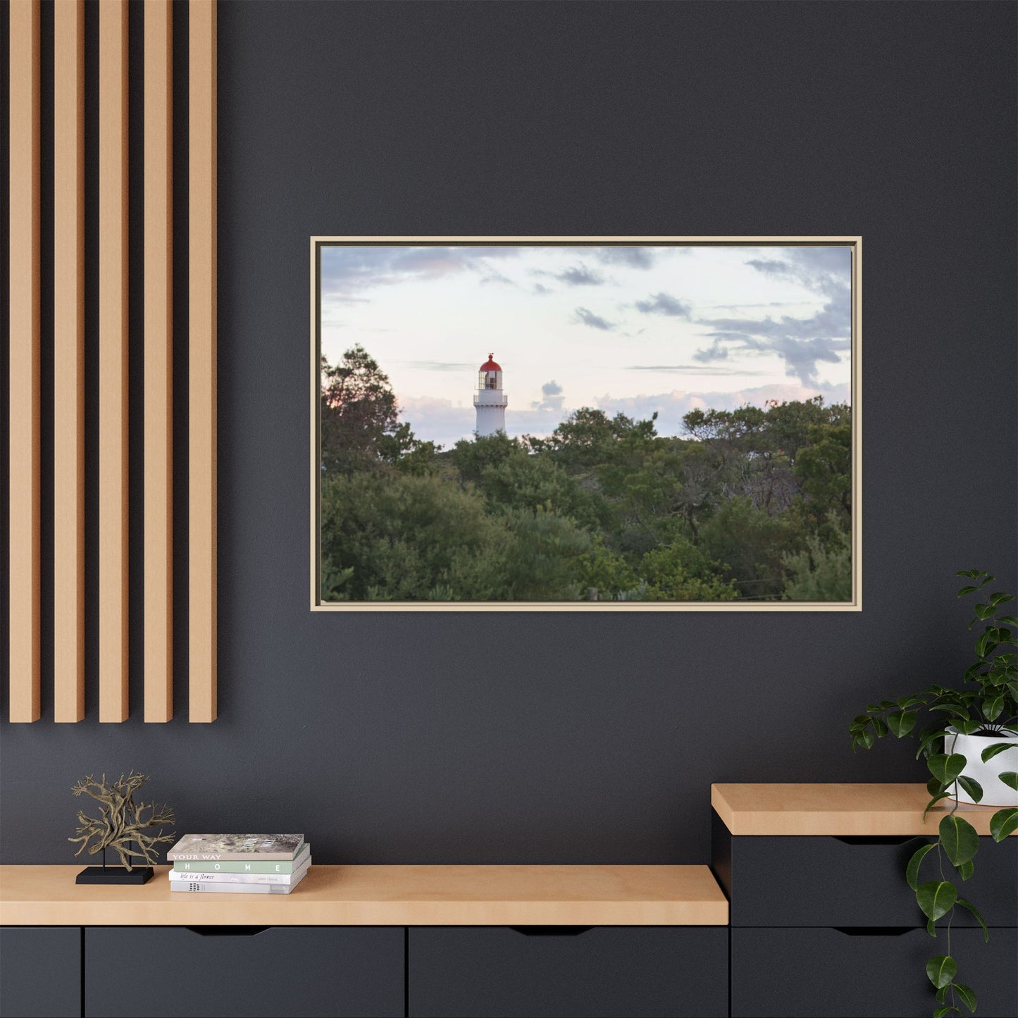 Cape Schank Lighthouse on a Winter Morning 6279 - Framed Canvas Print