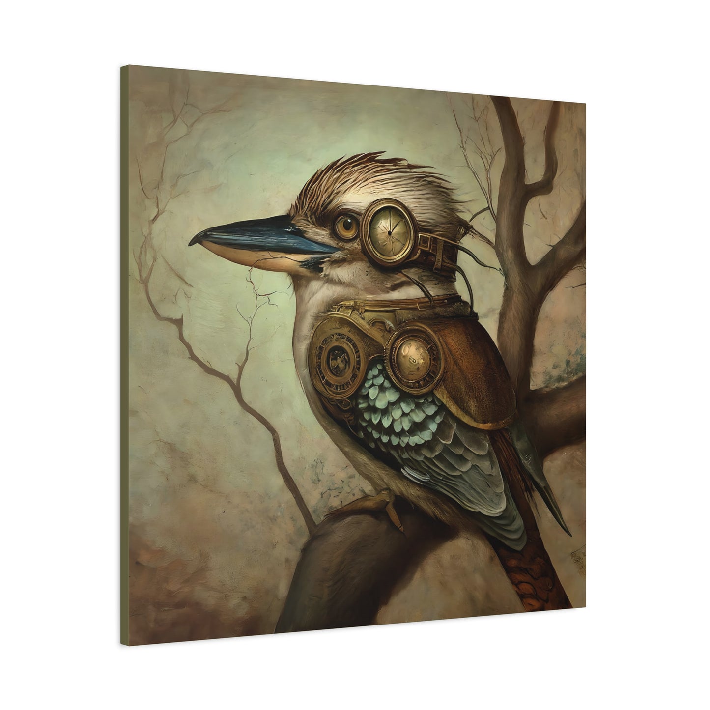 Steampunk Kookaburra 12 - Thick Matte Canvas Print