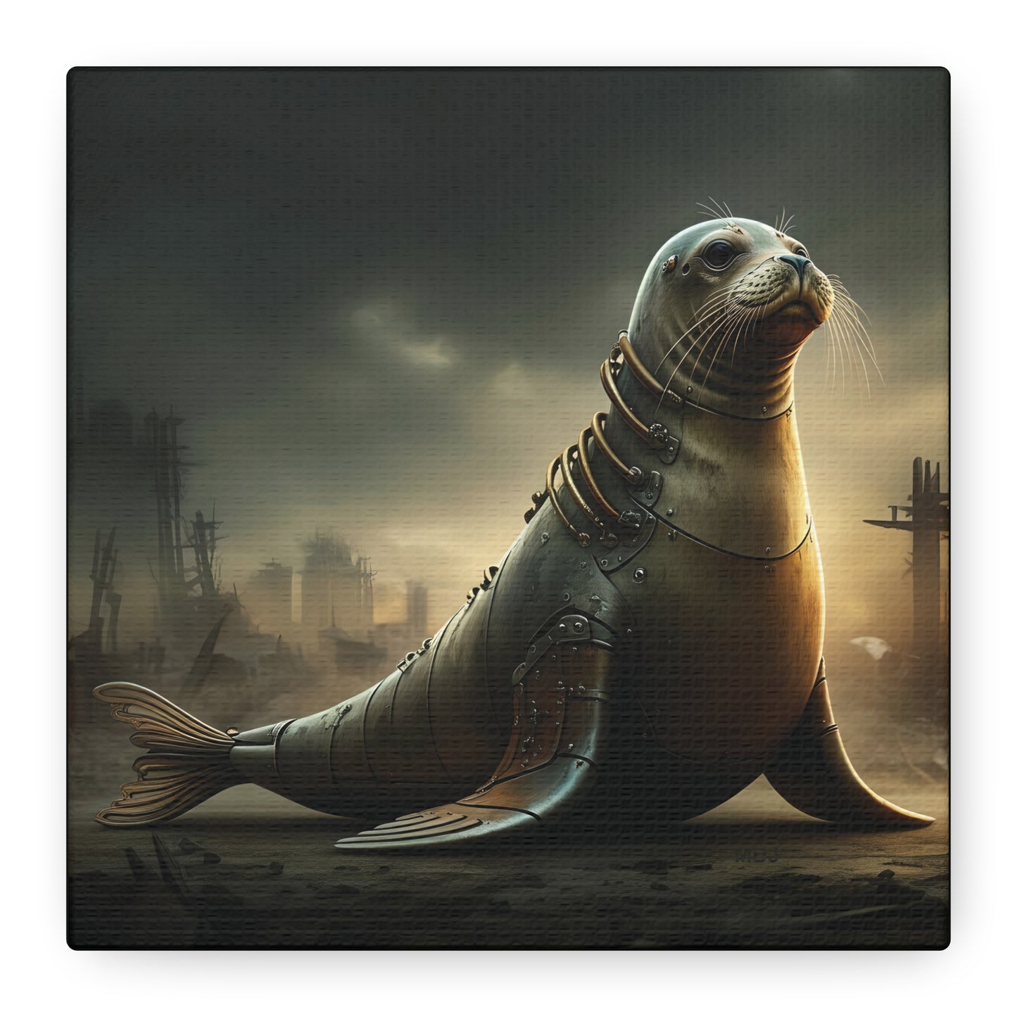 Steampunk Seal 12 - Thick Matte Canvas Print