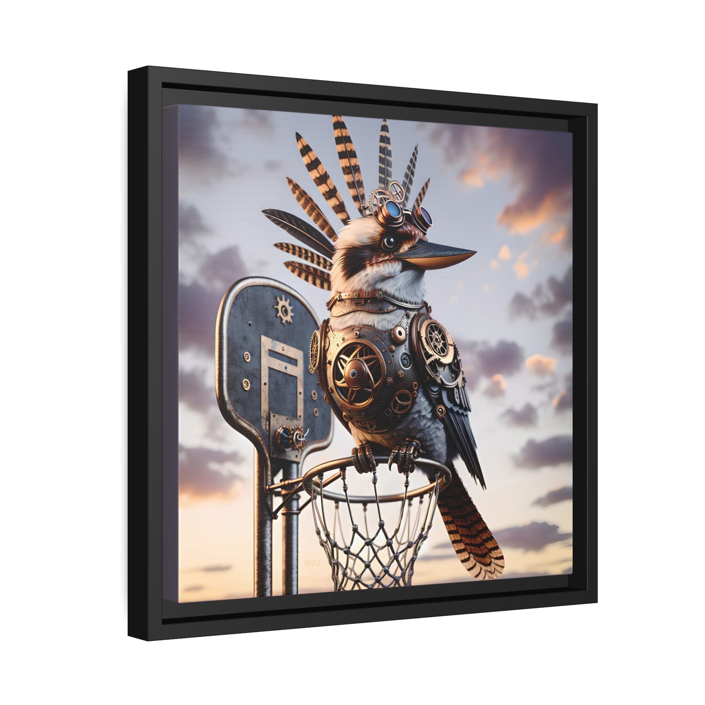 Steampunk Kookaburra 19 - Thick Matte Canvas Print, Black Frame