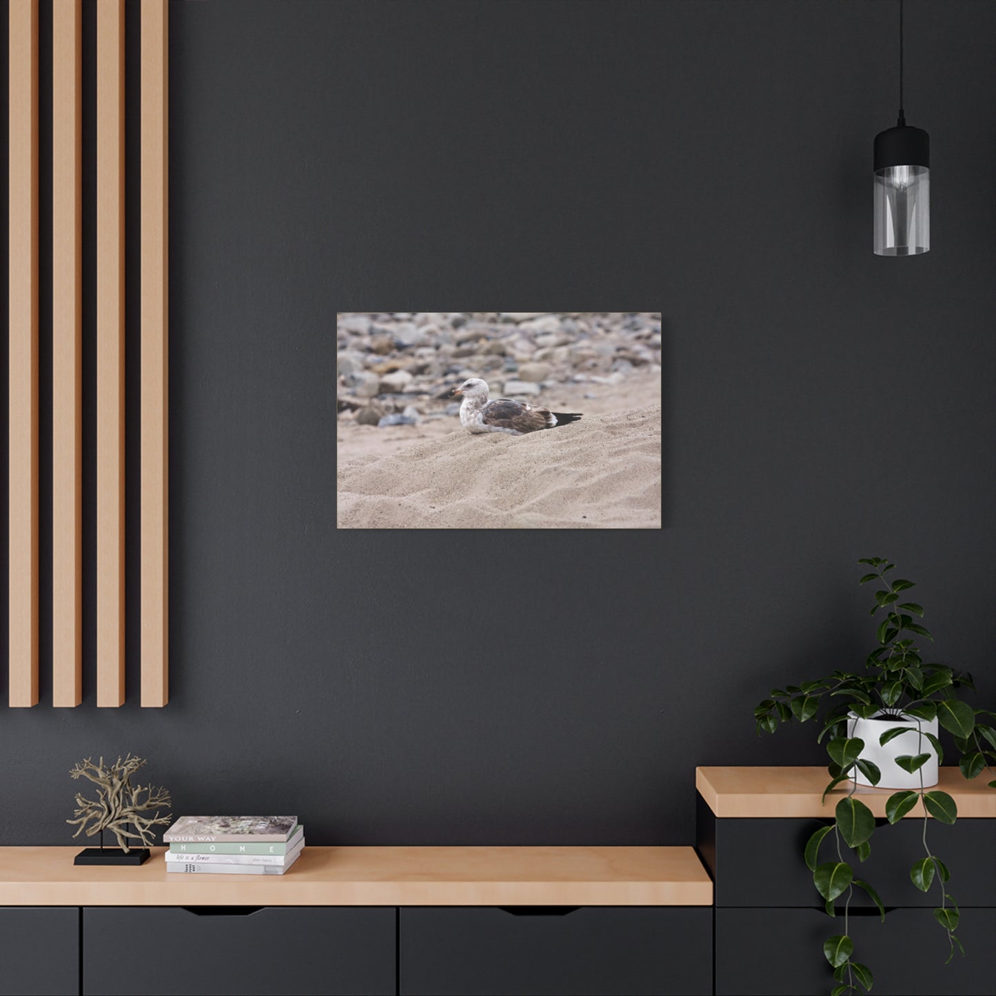 Seagull Serenity on the Shore [4278] | Stretched Canvas