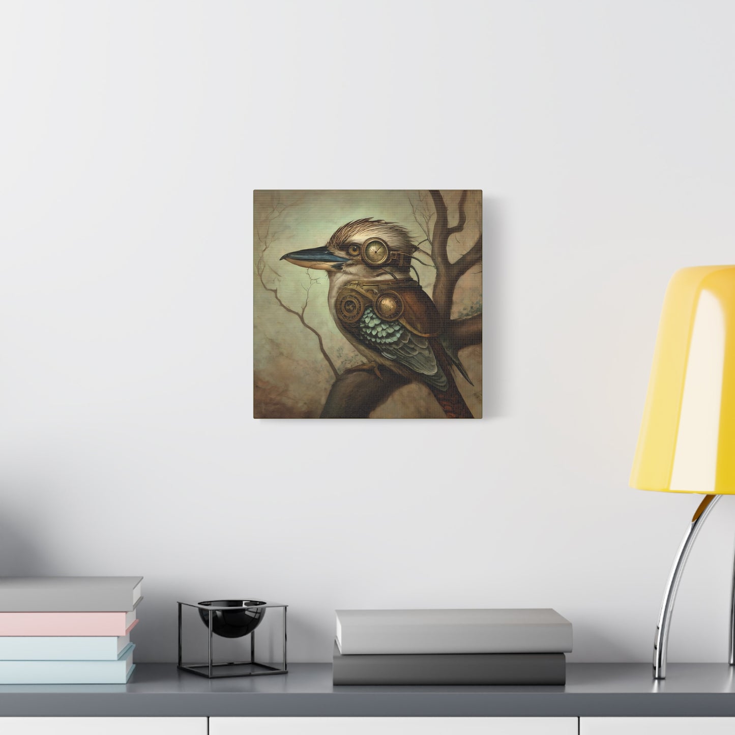 Steampunk Kookaburra 12 - Thick Matte Canvas Print