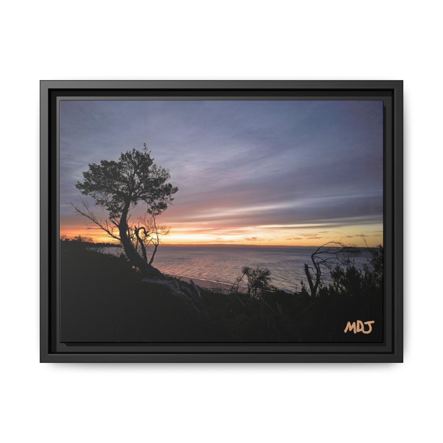 A Tranquil Evening: The Sunset Over Cowes | Framed Canvas