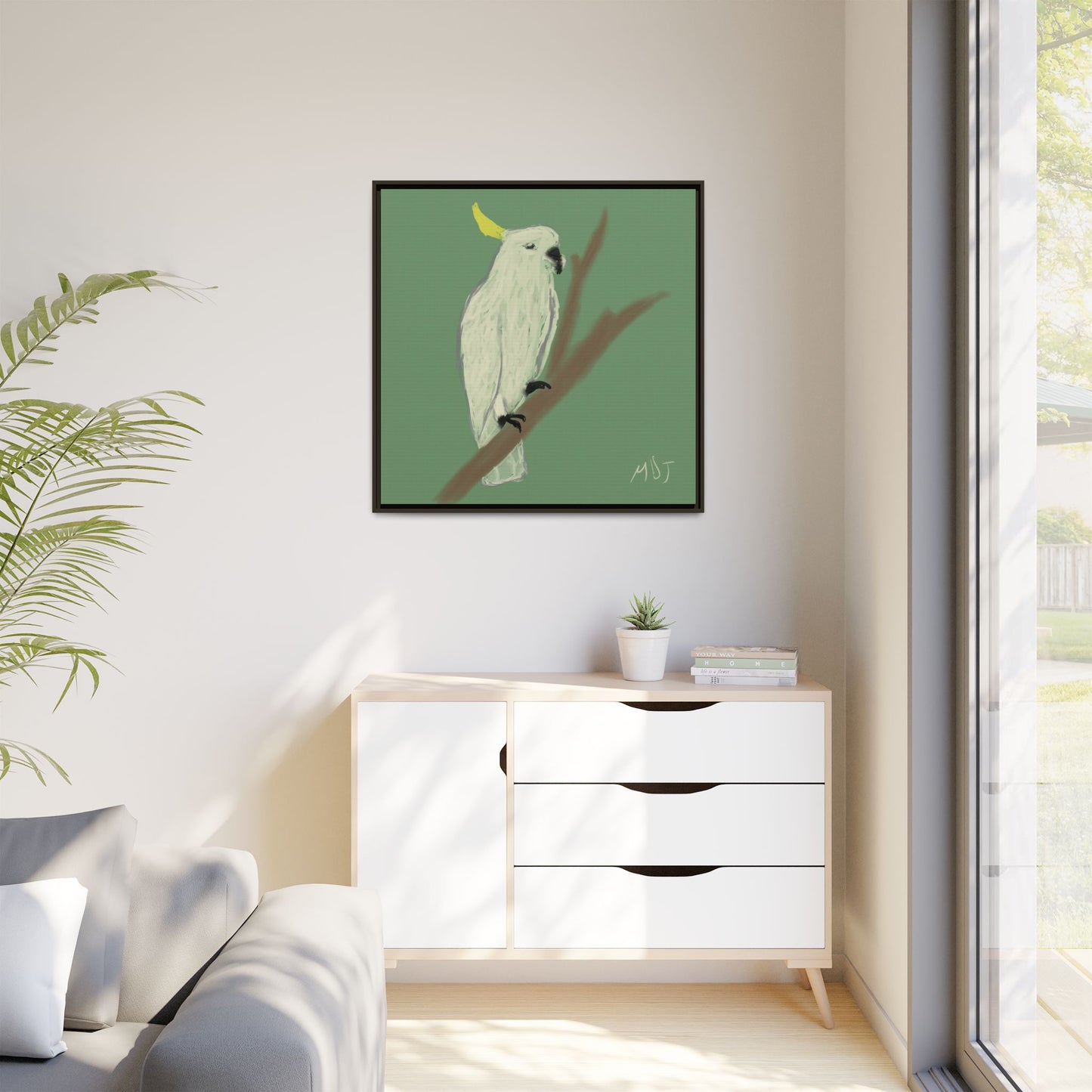 Cockatoo Charm - Framed Canvas Print