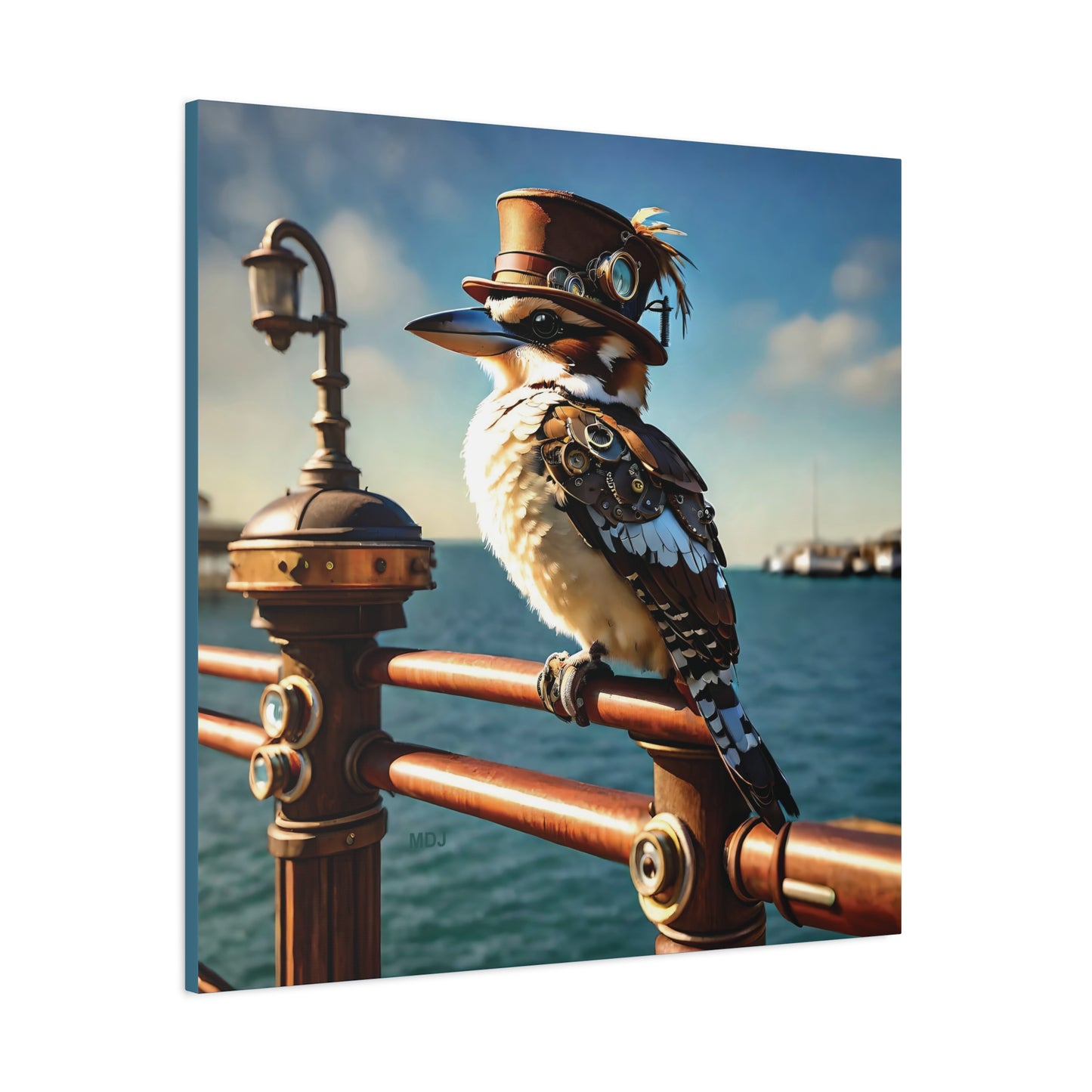 Steampunk Kookaburra 10 - Thick Matte Canvas Print