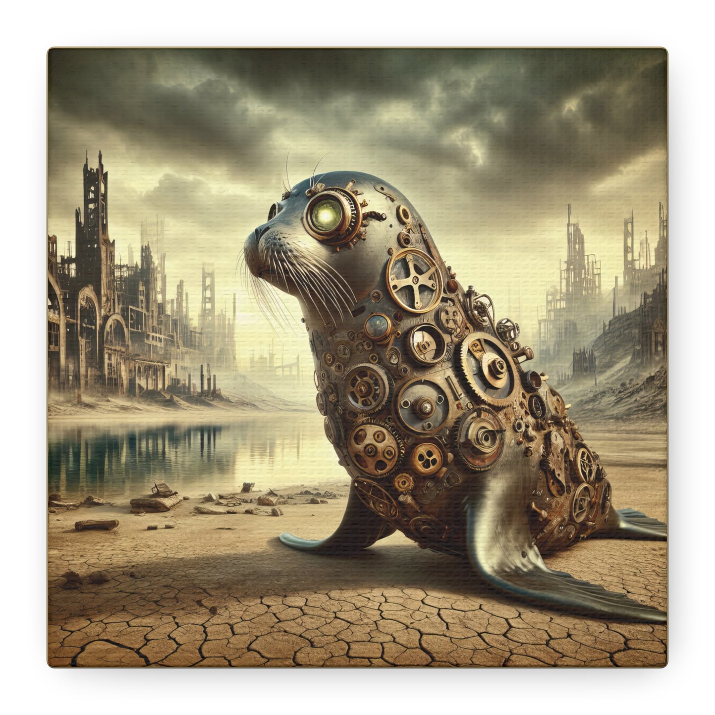 Steampunk Seal 10 - Thick Matte Canvas Print