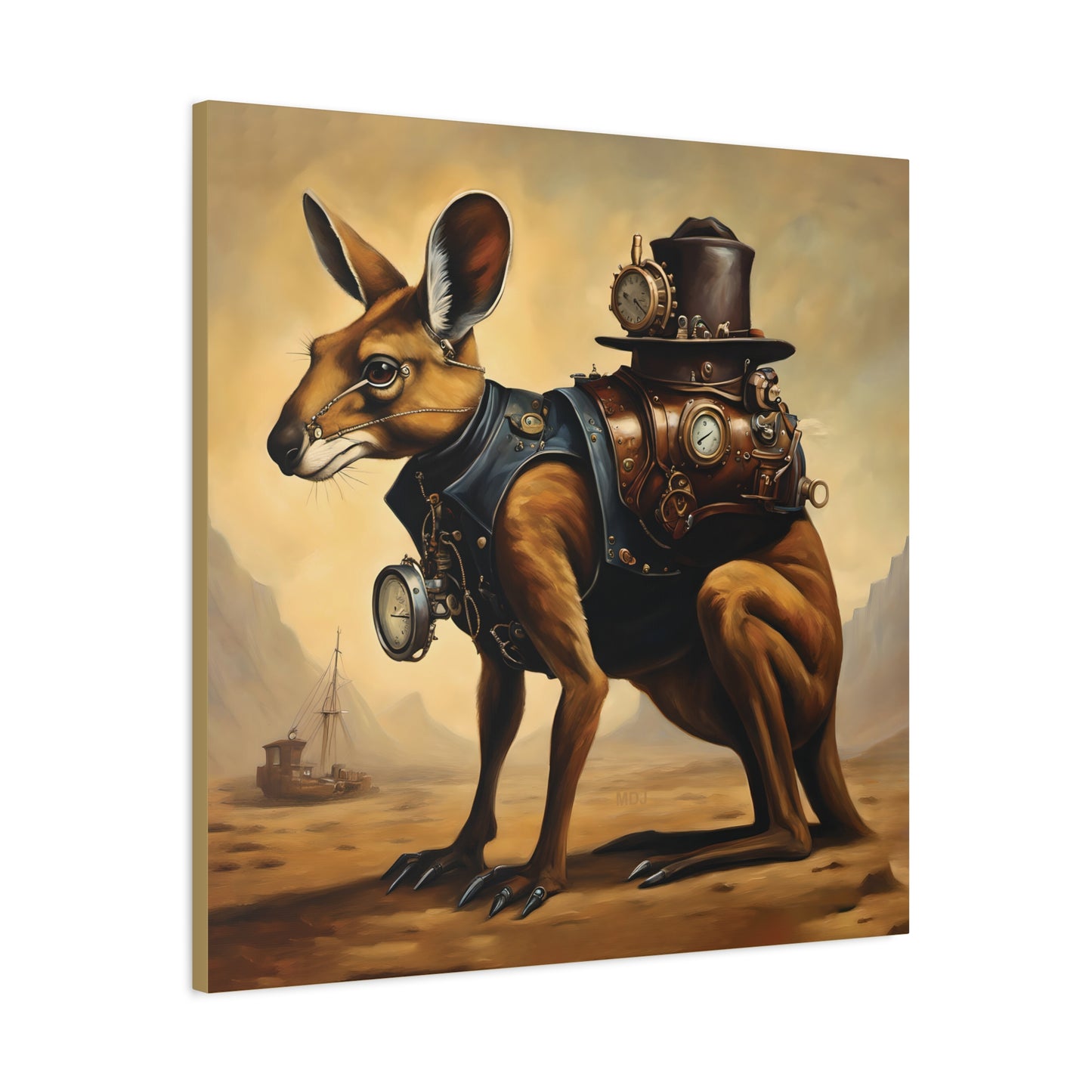 Steampunk Kangaroo 2 - Thick Matte Canvas Print